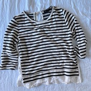 Women’s Black and White Striped Top by Sanctuary size Medium